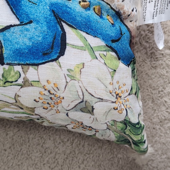 Beatrix Potter Peter Rabbit Retro Floral Throw Pillow with Butterfly Detail 🦋 - Picture 6 of 12